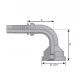 hydraulicplanet Technical drawing of the FLANGE CODE 62 6000 PSI - 90° ELBOW hose fitting with labelled dimensions A, B, and D/D1.