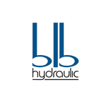 BLB hydraulic logo, a logo representing the companies name, 2 B's with an L in the middle and Hydraulic written underneath