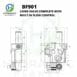 hydraulicplanet Technical drawing of the BLB BF901 LEVER VALVE COMPLETE WITH BUILT-IN FLOW CONTROL, featuring labelled dimensions and the Hydraulic Planet logo positioned at the top left.