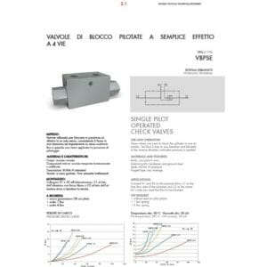 hydraulicplanet The SINGLE PILOT OPERATED CHECK VALVE technical datasheet includes a product image, hydraulic diagram, specifications, usage instructions, and performance graphs for this hydraulic check valve.