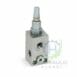 hydraulicplanet The RELIEF VALVE is a metal hydraulic valve block featuring multiple threaded ports and an adjustable relief valve knob, shown on a white background.