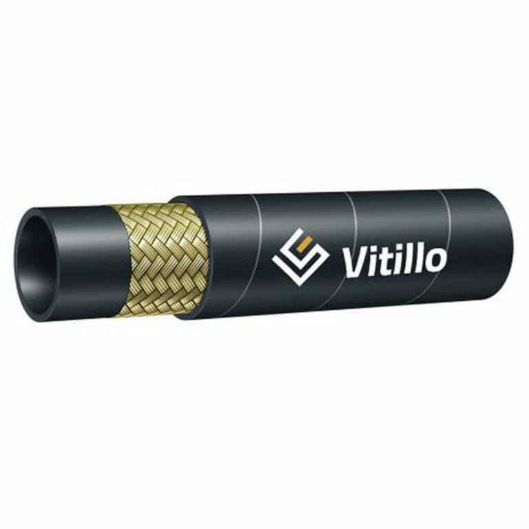 hydraulicplanet A cross-sectional view of a VITILLO BRAIDED HYDRAULIC HOSE 1 WIRE 1SC shows the inner lining, single wire braided reinforcement, and durable outer cover clearly labelled.