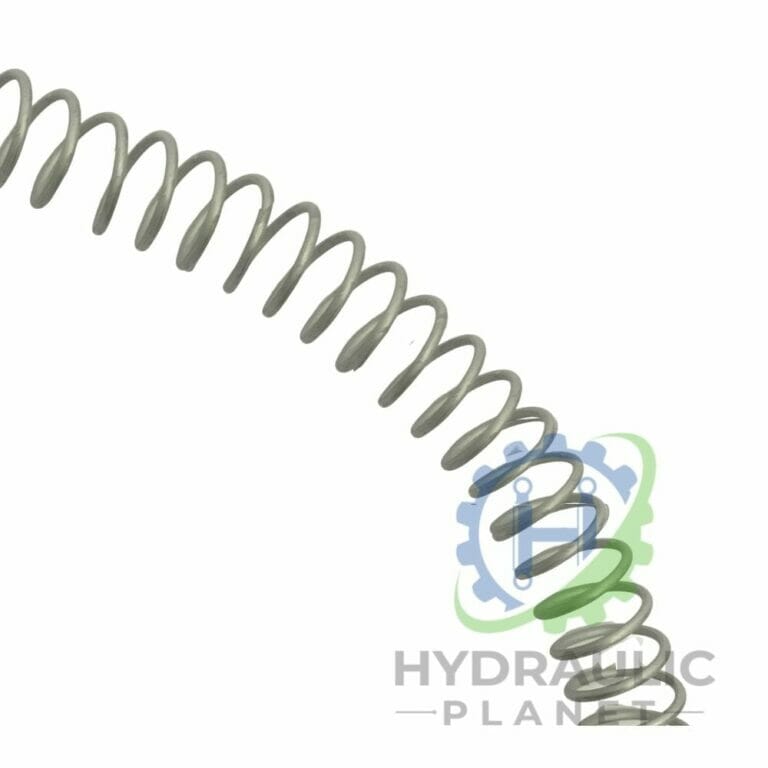 hydraulicplanet PROTECTIVE WIRE GUARD and a curved metal coil spring on a white background, with a partially visible "Hydraulic Planet" logo in the lower right-hand corner.