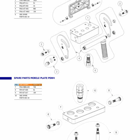 DNP MULTI DOCK QUICK RELEASE SET - 4 LINE-4 PSW4 SPEC SHEET