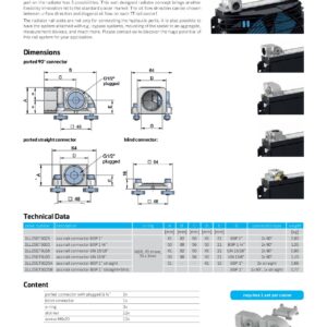 hydraulicplanet Technical datasheet page with diagrams, dimensions, specs, and application info for COOLER CONNECTORS SET 1" BSP (2x straight) suitable for TT 05, 07, 11, 13, 16, 21, and 25 rail series accessories.