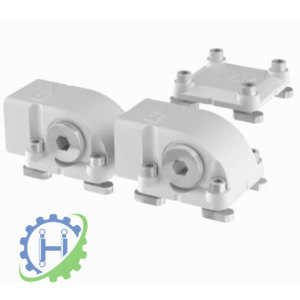 hydraulicplanet Two white pillow block bearing housings with mounting bolts and top covers, shown on a plain background with a gear and leaf logo—designed for use in the COOLER CONNECTOR SET FOR TT 05, 07, 11, 13, 16, 21, and 25.