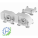 hydraulicplanet Two white pillow block bearing housings with mounting bolts and top covers, shown on a plain background with a gear and leaf logo—designed for use in the COOLER CONNECTOR SET FOR TT 05, 07, 11, 13, 16, 21, and 25.