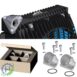 hydraulicplanet A close-up of the COOLER CONNECTORS SET UNIVERSAL CONNECTOR SET 11/2" BSP with metallic parts, connectors, screws, and washers for cooler types 0177, 0257, 0367, 0467, 0567, 0727, and 0927 displayed on a white background.